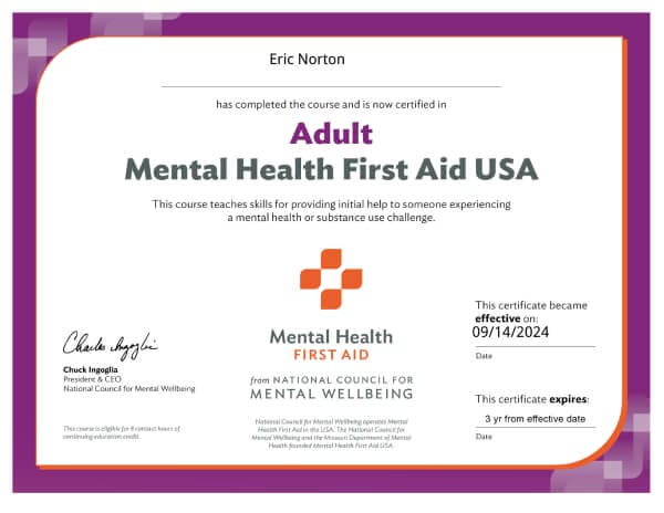 Mental Health Certificate
